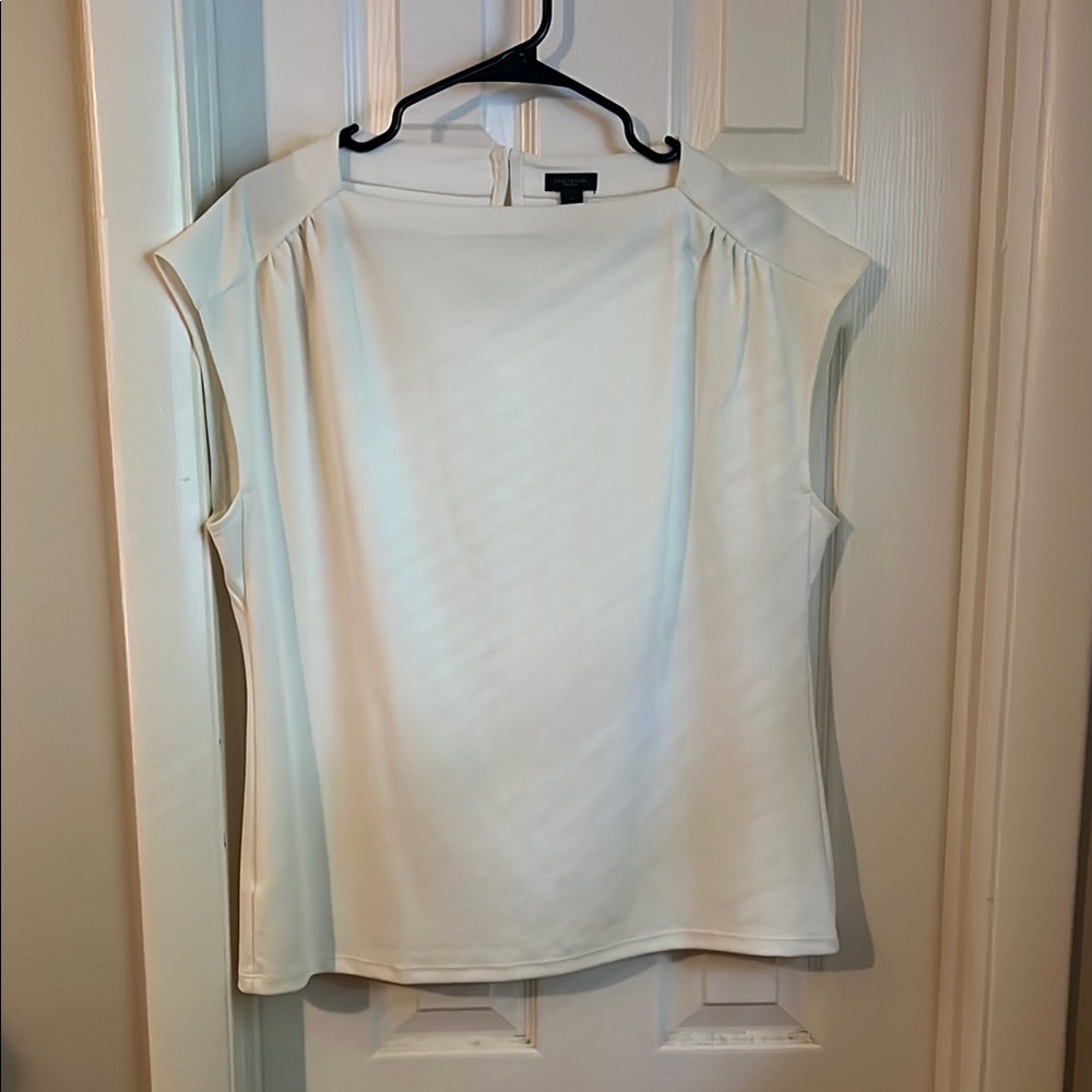 Ann Taylor Cream Boxy Blouse Relaxed Fit